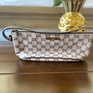 AUTHENTIC GUCCI POCHETTE BROWN CANVAS (bag)